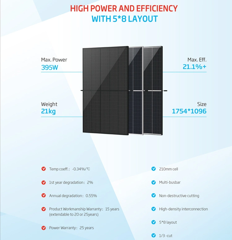 Half Cell 300 350 390 395 400W Trina Wholesale Poly PV Fold Flexible Black Monocrystalline Polycrystalline Photovoltaic Module Mono Solar Energy Power Panel