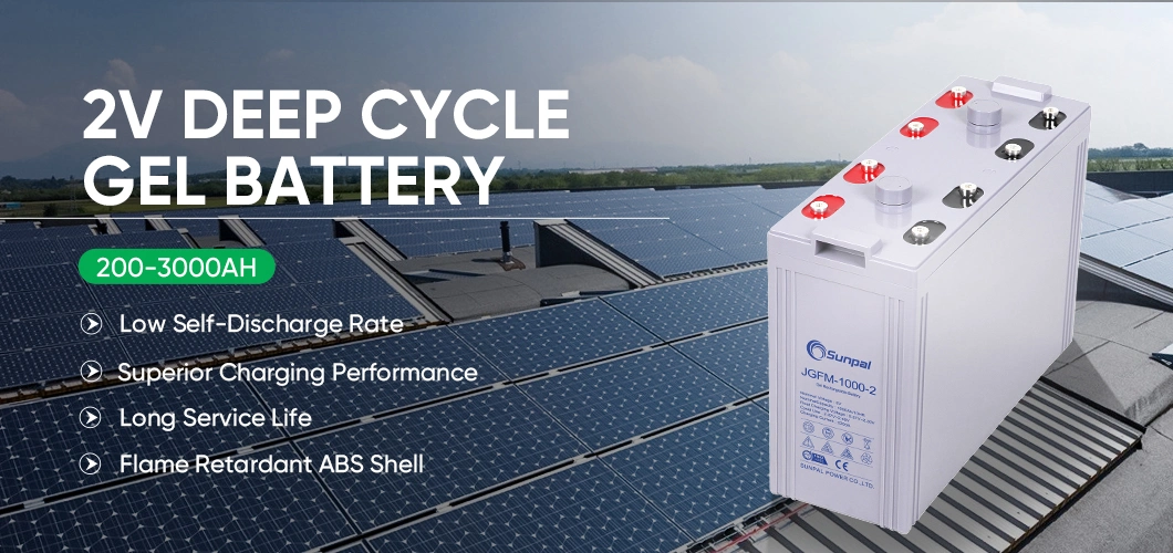Sunpal 2V 1000ah 1500ah 2000ah 2500ah 3000ah Lead Acid Battery Opzs Energy 2V Opzv