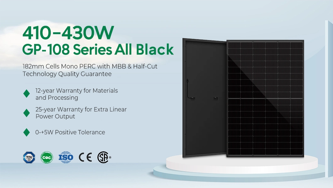 Top Quality 410 415wattage Full Black Mono Solar Panels in EU Warehouse