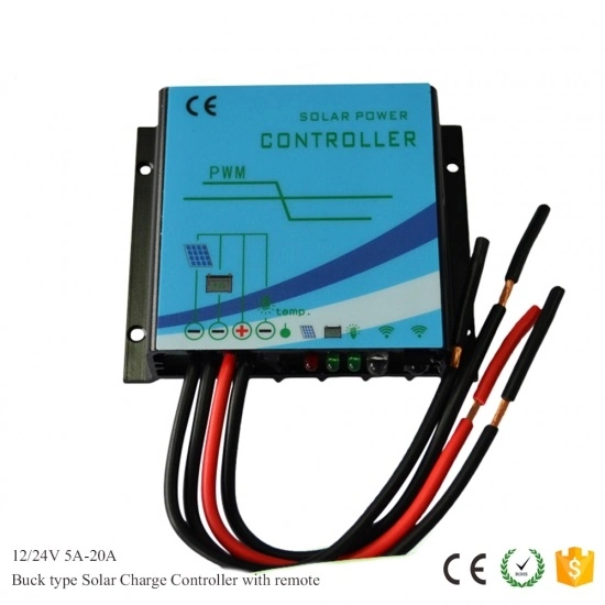 Booster Type Constant Current Solar Charge Controller PWM 12V 24V 5A 10A 15A 20A High Power with Remote