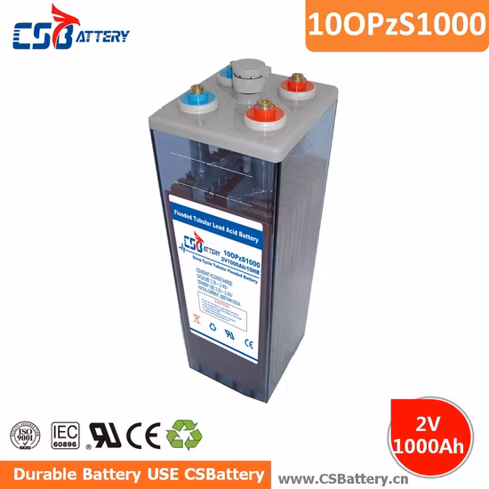 Sunpal 2V 1000ah 1500ah 2000ah 2500ah 3000ah Lead Acid Battery Opzs Energy 2V Opzv